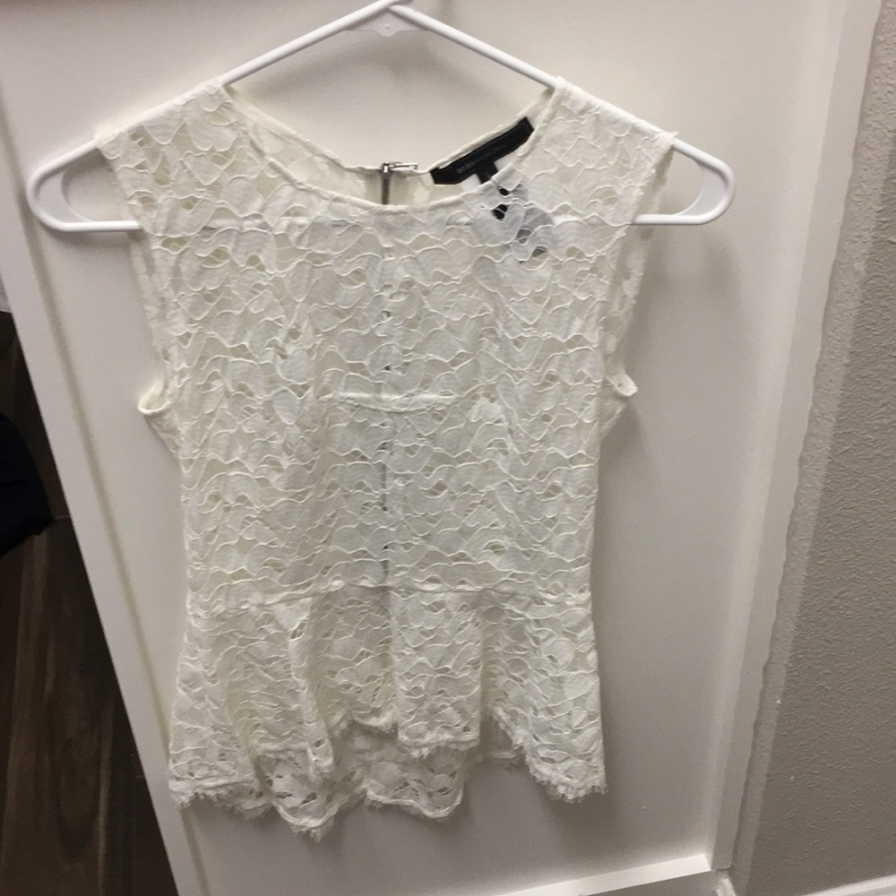 Bcbg lace peplum top